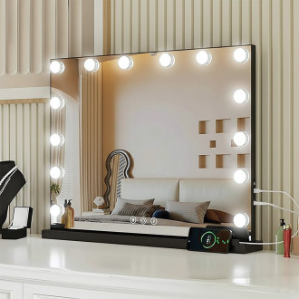 REA Zrcadlo LED HOLLYWOOD Black HOM-12011