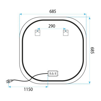 REA Zrcadlo LED 70x70cm TOP HOM-01519