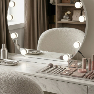 REA Zrcadlo LED HOLLYWOOD White 50 cm HOM-12016