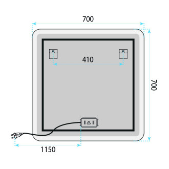 REA Zrcadlo LED 70x70cm TOP-2 HOM-01521