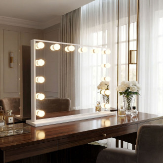 REA Zrcadlo LED HOLLYWOOD White 80x60 HOM-12013