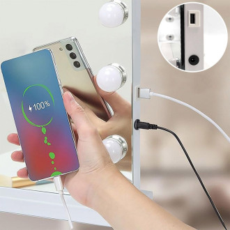 REA Zrcadlo LED HOLLYWOOD White 80x60 HOM-12013