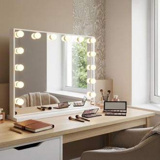 REA Zrcadlo LED HOLLYWOOD White 80x60 HOM-12013