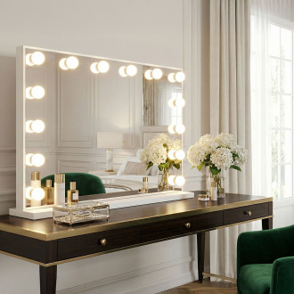 REA Zrcadlo LED HOLLYWOOD White 80x60 HOM-12013