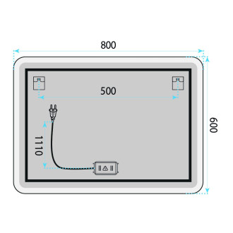 REA Zrcadlo LED 80x60cm TOP-3 HOM-01522