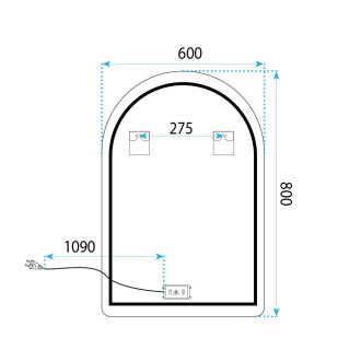 REA Zrcadlo LED 90x60cm TOP-1 HOM-01518