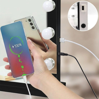 REA Zrcadlo LED HOLLYWOOD Black 80x60 HOM-12014