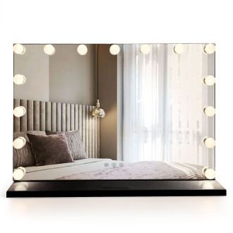REA Zrcadlo LED HOLLYWOOD Black 80x60 HOM-12014