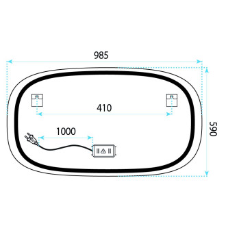 REA Zrcadlo LED 100x60cm TOP-4 HOM-01523