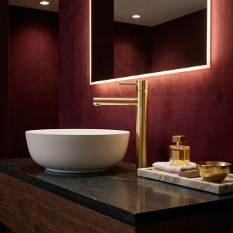 Rea Umyvadlová baterie vysoká Tess L. gold kartáčovaná REA-B5660