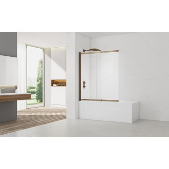 Vanová zástěna SAT Vision 140x120 cm broušený rose gold SATVZVI120RG