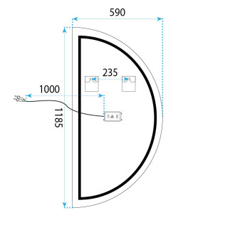REA Zrcadlo LED 120x60cm MOON HOM-01526