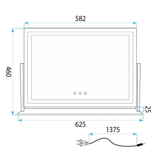 REA Zrcadlo LED STUDIO White 58x45 HOM-12017