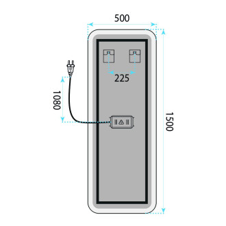 REA Zrcadlo LED 150x50cm MOL-SQ HOM-01527