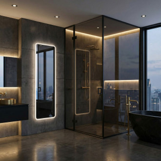 REA Zrcadlo LED 150x50cm MOL-SQ HOM-01527