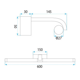 REA Koupelnové nástěnné LED svítidlo APP1888-1W 60cm BLACK OSW-66043