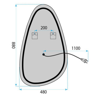 REA Zrcadlo LED ART 90x50 cm HOM-01517