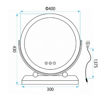 REA Zrcadlo LED MAKE-UP White 40 cm HOM-12019