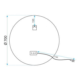 Rea REA Zrcadlo LED 70cm černá HOM-05513
