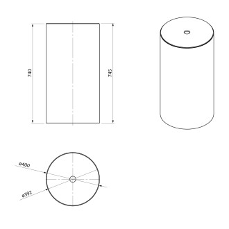 OASIS podstavec pod umyvadlo, LED difuzor, ø 400x745mm, carina