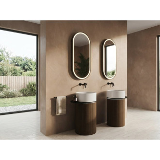 OASIS keramické umyvadlo volně stojící ø 40x89cm, bílá/beton pearl grey