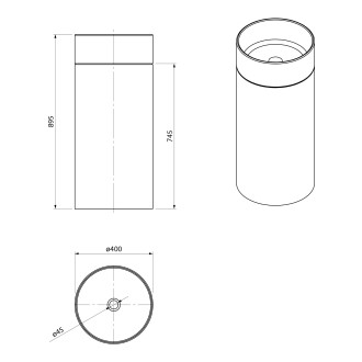 OASIS keramické umyvadlo volně stojící ø 40x89cm, agila