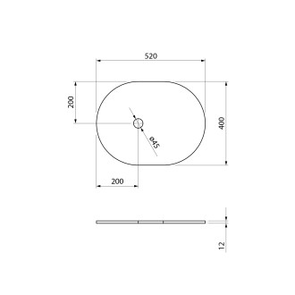OASIS police do prostoru 40x52cm, kompozit, černá mat