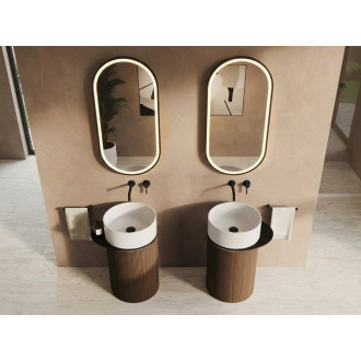 OASIS keramické umyvadlo volně stojící 40x89x48cm, police ke stěně, bílá mat