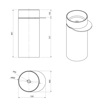 OASIS keramické umyvadlo volně stojící 40x89x52cm, police do prostoru, bílá/dub alabama