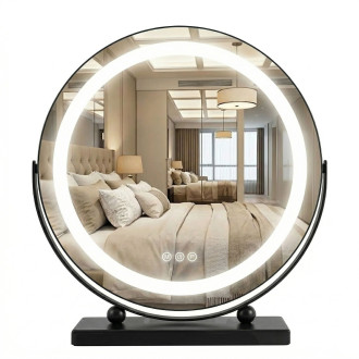 REA Zrcadlo LED MAKE-UP Black 40 cm HOM-12020