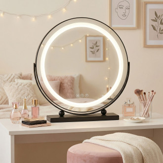 REA Zrcadlo LED MAKE-UP Black 40 cm HOM-12020