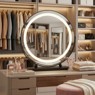 REA Zrcadlo LED MAKE-UP Black 40 cm HOM-12020