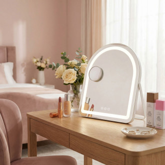 REA Zrcadlo LED GLAM White 40x45cm HOM-12018