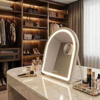 REA Zrcadlo LED GLAM White 40x45cm HOM-12018