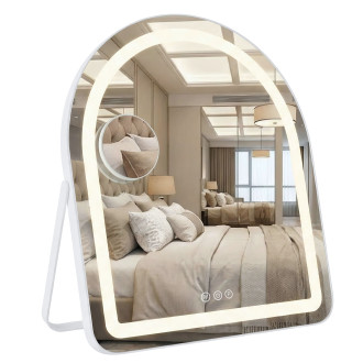 REA Zrcadlo LED GLAM White 40x45cm HOM-12018