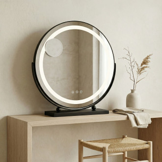 REA Zrcadlo LED MAKE-UP Black 50 cm HOM-12022