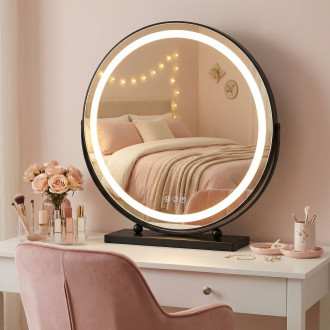 REA Zrcadlo LED MAKE-UP Black 50 cm HOM-12022