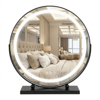 REA Zrcadlo LED MAKE-UP Black 50 cm HOM-12022