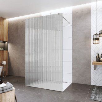 Novea sprchová stěna, 100 x 200 cm, sklo 8mm, Line, lišta ke stěně, EASY CLEAN CK10603HL