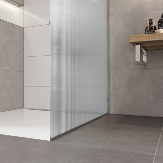 Novea sprchová stěna, 90 x 200 cm, sklo 8mm, Line, lišta ke stěně, EASY CLEAN CK10602HL