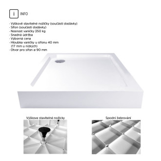 Set: spr.kout CK34123Z 90x90x185cm, chrom ALU, sklo čiré,SMC vanička CV31H, CK34123ZH