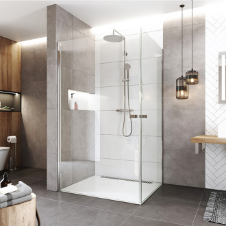 Novea pivotový kout, obdél., 100x70x200 cm, L/P, sklo čiré 6/6 mm, vstup rohem CK13903ZVR