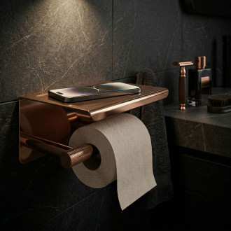 Držák na toaletní papír s poličkou 6613 Modern Copper