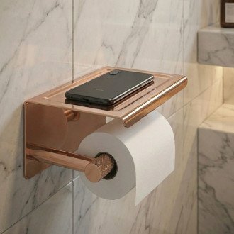 Držák na toaletní papír s poličkou 6613 Modern Copper