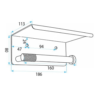 Držák na toaletní papír s poličkou 6613 Modern Copper