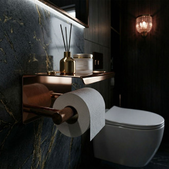 Držák na toaletní papír s poličkou 6613 Modern Copper