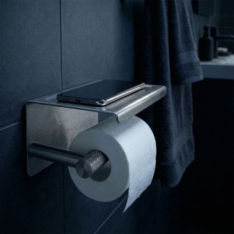 Držák na toaletní papír s poličkou 6613 Modern Nickel Brush