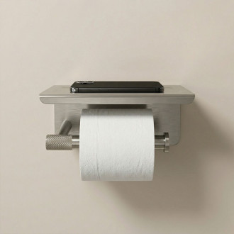 Držák na toaletní papír s poličkou 6613 Modern Nickel Brush