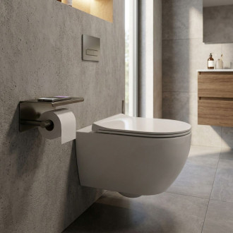 Držák na toaletní papír s poličkou 6613 Modern Titan