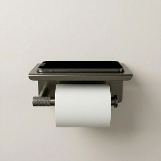Držák na toaletní papír s poličkou 6613 Modern Titan